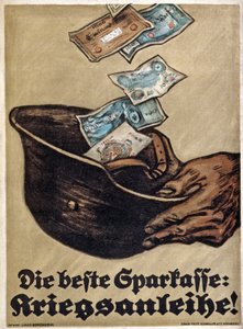 Plakat niemieckiej pożyczki wojennej z I wojny światowej, Die Beste Sparkasse: Kriegsanleihe!, c.1914-18